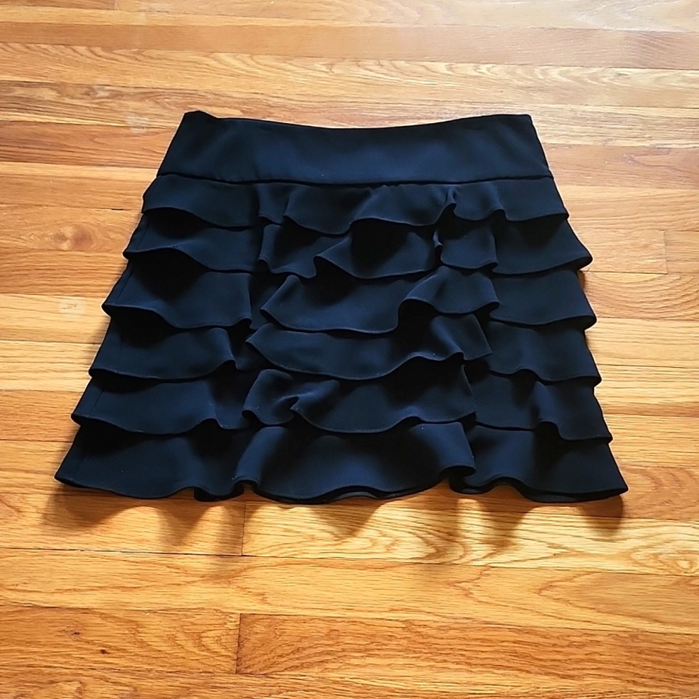 Lu Lu Alexander New York ruffle mini skirt black women's 10